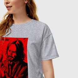 Футболка оверсайз женская John Wick Baba Yaga art, цвет: меланж — фото 2