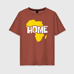 Женская футболка оверсайз Африка дом