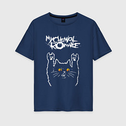 Женская футболка оверсайз My Chemical Romance rock cat