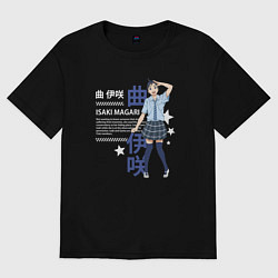 Футболка оверсайз женская Бессонница после школы Магари Исаки, цвет: черный