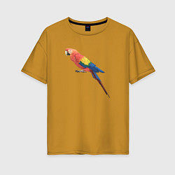 Женская футболка оверсайз Одинокий сине-красный попугай