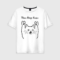Женская футболка оверсайз Three Days Grace - rock cat