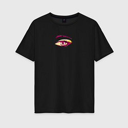 Женская футболка оверсайз Аниме глаз в полутонах