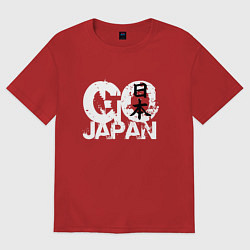 Футболка оверсайз женская Go Japan - motto, цвет: красный