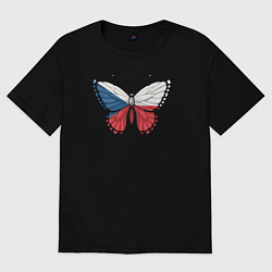 Женская футболка оверсайз Чехия бабочка