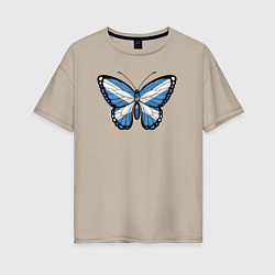 Женская футболка оверсайз Шотландия бабочка