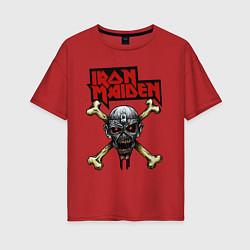 Женская футболка оверсайз Iron Maiden bones