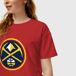 Футболка оверсайз женская Denver Nuggets logo, цвет: красный — фото 2