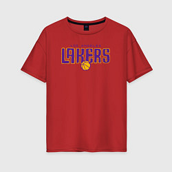 Футболка оверсайз женская Team Lakers, цвет: красный