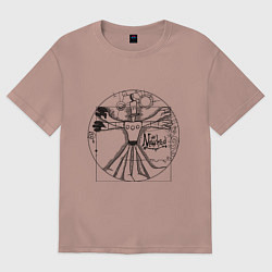 Женская футболка оверсайз Витрувианский Неверь в худо