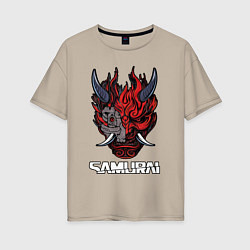 Женская футболка оверсайз Samurai logo