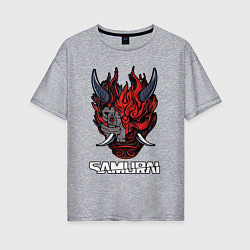 Женская футболка оверсайз Samurai logo