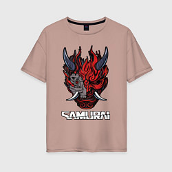 Женская футболка оверсайз Samurai logo