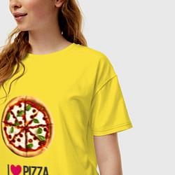 Футболка оверсайз женская Я люблю пиццу, цвет: желтый — фото 2