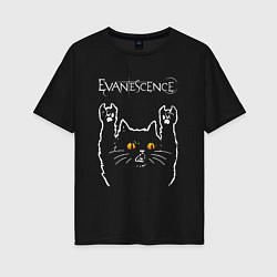 Женская футболка оверсайз Evanescence rock cat