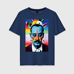 Женская футболка оверсайз Salvador Dali - pop art - neural network