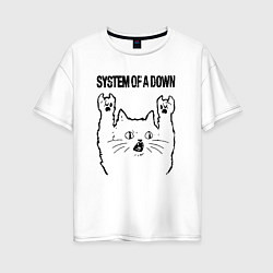 Женская футболка оверсайз System of a Down - rock cat