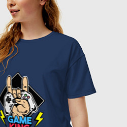 Футболка оверсайз женская Король игры, цвет: тёмно-синий — фото 2