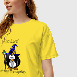 Футболка оверсайз женская Властелин пингвинов, цвет: желтый — фото 2