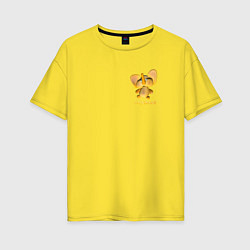 Футболка оверсайз женская Маленький желтый слоненок, цвет: желтый