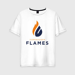 Женская футболка оверсайз Copenhagen Flames лого