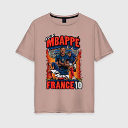 Женская футболка оверсайз Килиан Мбаппе Франция 10