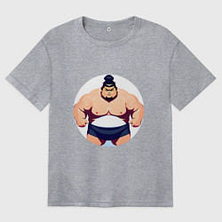 Женская футболка оверсайз Борец сумо