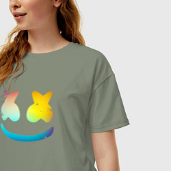 Футболка оверсайз женская Маршмеллоу минимал, цвет: авокадо — фото 2