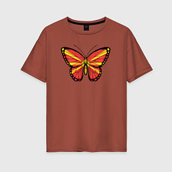Женская футболка оверсайз Бабочка Северная Македония