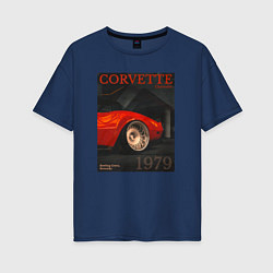 Женская футболка оверсайз Обложка журнала Chevrolet Corvette C3