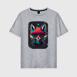 Женская футболка оверсайз Playful fox