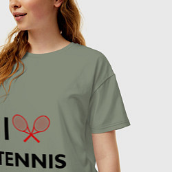 Футболка оверсайз женская I Love Tennis, цвет: авокадо — фото 2