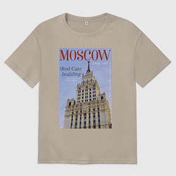 Женская футболка оверсайз Москва на обложке журнала ретро