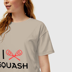 Футболка оверсайз женская I Love Squash, цвет: миндальный — фото 2