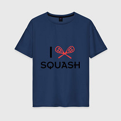 Женская футболка оверсайз I Love Squash