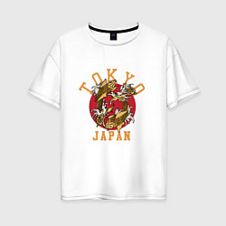 Женская футболка оверсайз Карп кои Токио Япония