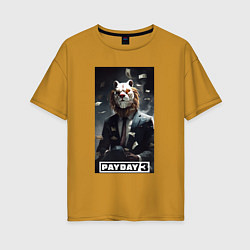 Женская футболка оверсайз Payday 3 lion mask