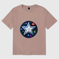 Женская футболка оверсайз Звезда и полотно космоса