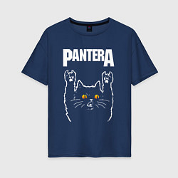 Женская футболка оверсайз Pantera rock cat