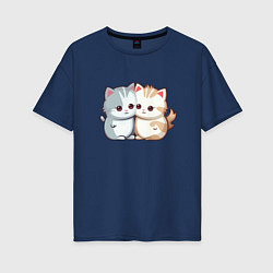 Женская футболка оверсайз Cute cats