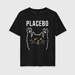 Женская футболка оверсайз Placebo rock cat