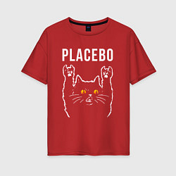 Женская футболка оверсайз Placebo rock cat