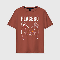 Женская футболка оверсайз Placebo rock cat