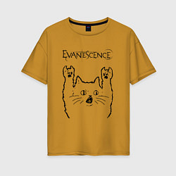 Женская футболка оверсайз Evanescence - rock cat