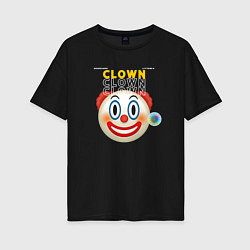 Футболка оверсайз женская Litterly Clown, цвет: черный