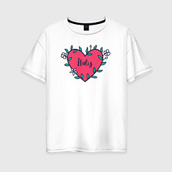 Женская футболка оверсайз Italy heart