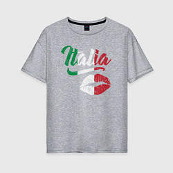 Футболка оверсайз женская Поцелуй Италии, цвет: меланж