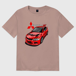 Футболка оверсайз женская Lancer Evolution 8, цвет: пыльно-розовый