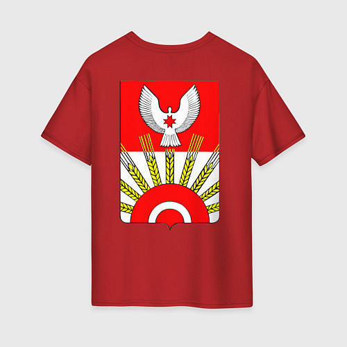 Женская футболка оверсайз Киясовский Район / Красный – фото 2