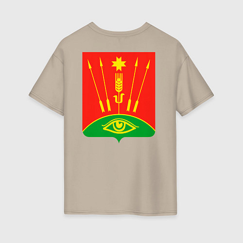 Женская футболка оверсайз Глазовский район / Миндальный – фото 2